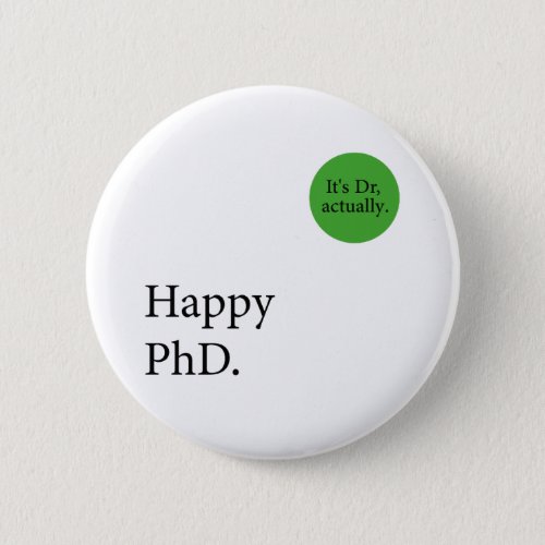 Happy Phd Its Dr actually badge Happy Phd Button