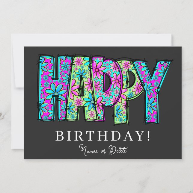 * HAPPY PHOTO Birthday Card NAME Event Personalize (Front)