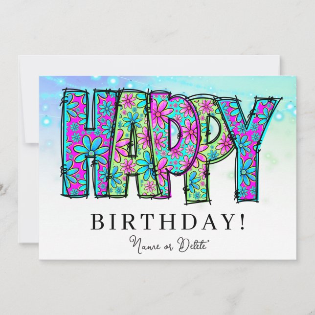 * HAPPY PHOTO NAME Birthday Card Event Personalize (Front)