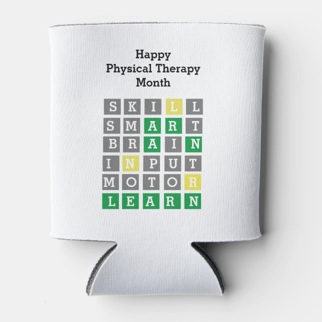 Happy Physical Therapy Month Custom Wordle  Can Cooler (Front)