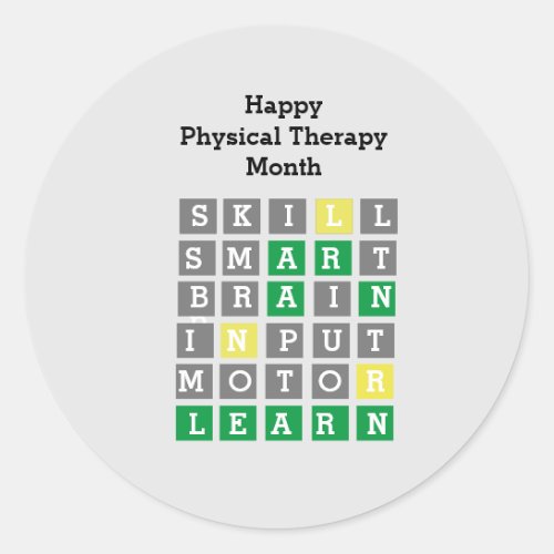 Happy Physical Therapy Month Custom Wordle Classic Classic Round Sticker