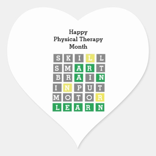 Happy Physical Therapy Month Custom Wordle Classic Heart Sticker