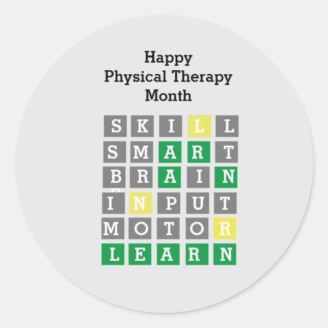 Happy Physical Therapy Month Custom Wordle Classic Round Sticker (Front)