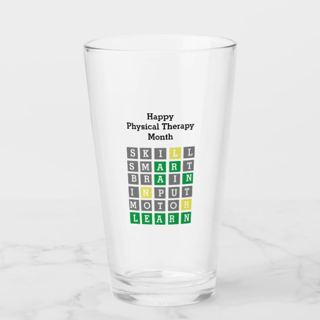 Happy Physical Therapy Month Custom Wordle  Glass (Front)