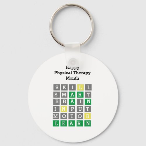Happy Physical Therapy Month Custom Wordle Keychain