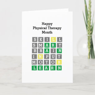 Happy Physical Therapy Month Custom Wordle Letterpress Thank You Card