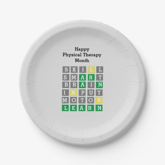 Happy Physical Therapy Month Custom Wordle  Paper Plates (Front)