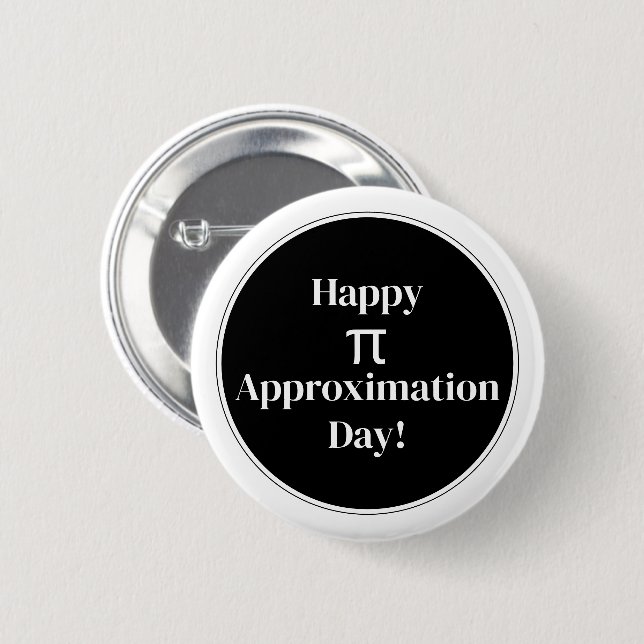 Happy Pi Approximation Day July 22nd Math Nerd Button (Front & Back)