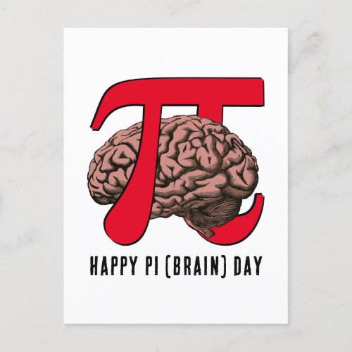 Happy Pi Brain Day Postcard