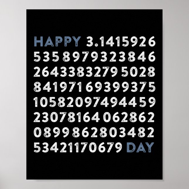 Happy Pi Day 100 Digits Math Geek Funny Pi Day Mem Poster (Front)