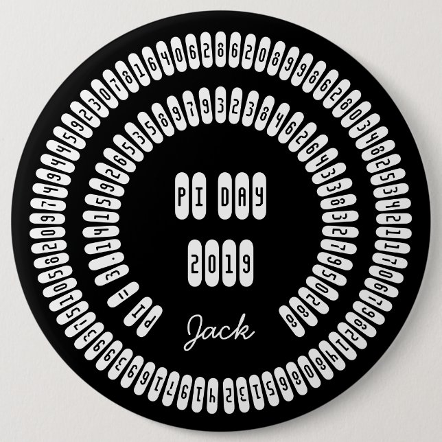 Happy Pi Day 2019 Math Digits 3.14 Mathematics Button (Front)