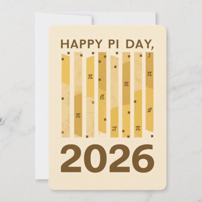 Happy Pi Day 2026 Retro Minimal Math Design Poster Invitation (Front)