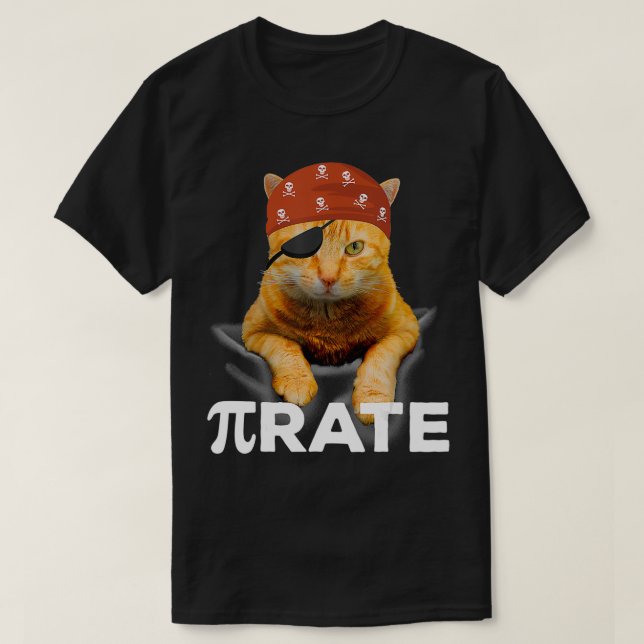 Happy PI Day 314 PiCat Pirate  T-Shirt (Design Front)