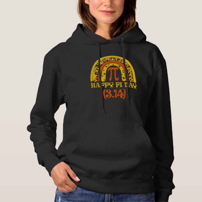 Happy Pi Day 3.14 Boho Rainbow Leopard Trendy Marc Hoodie (Front)