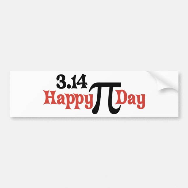 Happy Pi Day 3.14 - March 14th Bumper Sticker (Front)