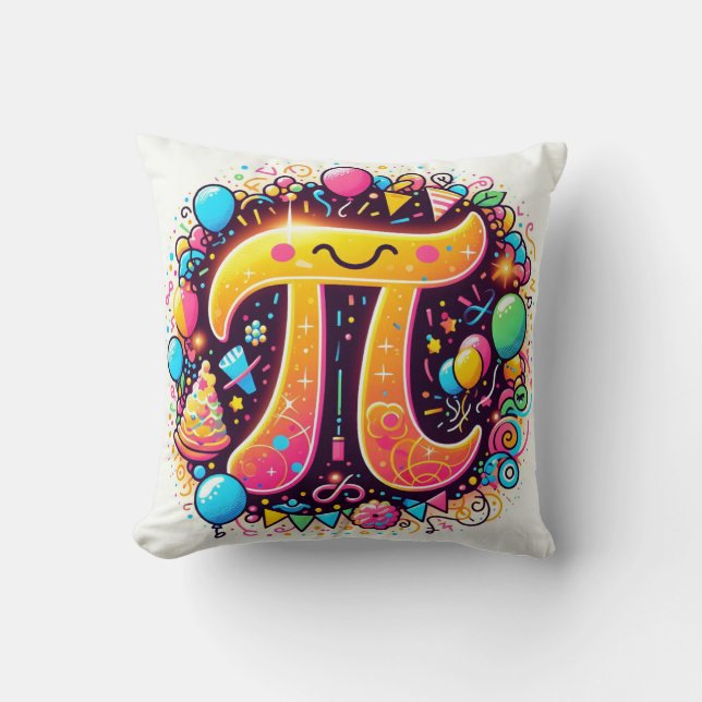 Happy pi day 3.14 throw pillow (Front)
