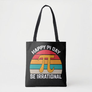 Happy Pi Day Be Irrational Funny Math Vintage Tote Bag