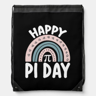 Happy Pi Day Boho Rainbow Math Mathematic Drawstring Bag