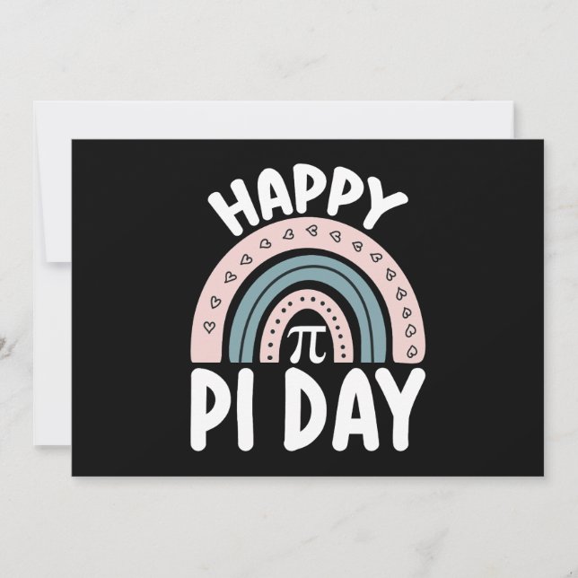 Happy Pi Day Boho Rainbow Math Mathematic Invitation (Front)