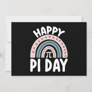Happy Pi Day Boho Rainbow Math Mathematic Invitation