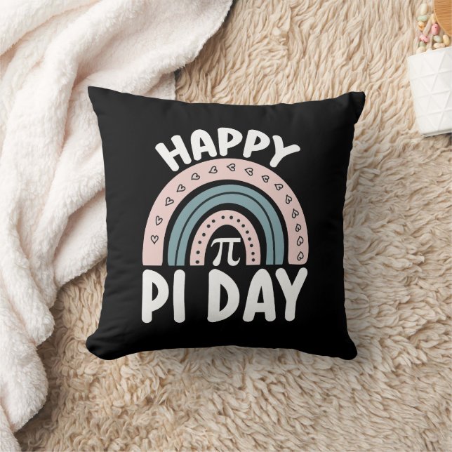 Happy Pi Day Boho Rainbow Math Mathematic Throw Pillow (Blanket)