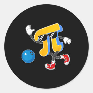 Happy Pi Day Bowling Lovers Pi Symbol Math Teacher Classic Round Sticker
