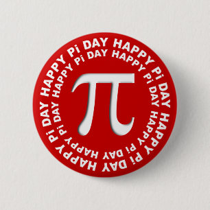 Happy Pi Day Buttons Red and White
