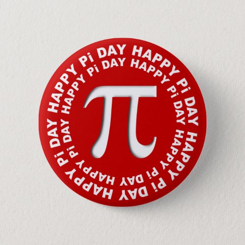 Happy Pi Day Buttons Red and White