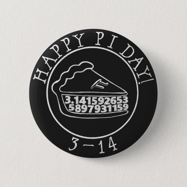 Happy Pi day chalkboard pie button (Front)