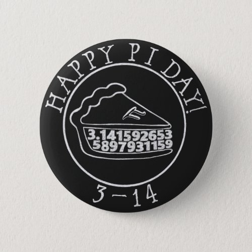 Happy Pi day chalkboard pie button