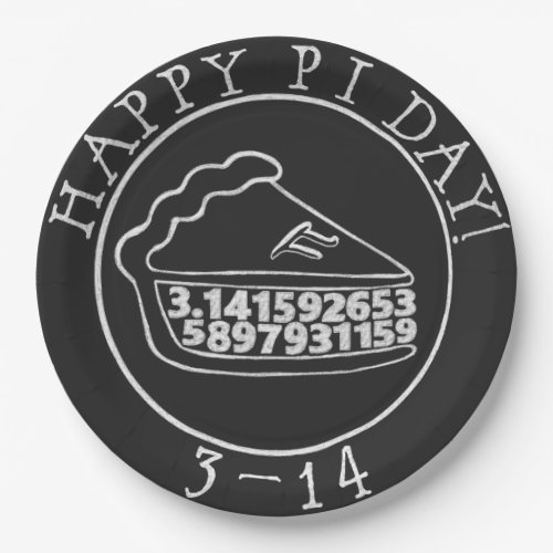 Happy Pi day chalkboard pie paper plates