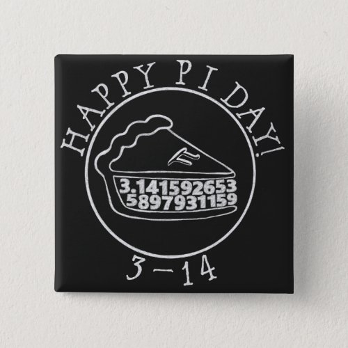 Happy Pi day chalkboard pie square button