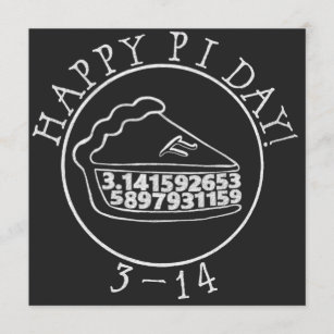 Happy Pi day chalkboard pie square card