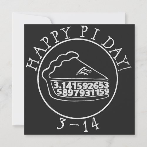 Happy Pi day chalkboard pie square card