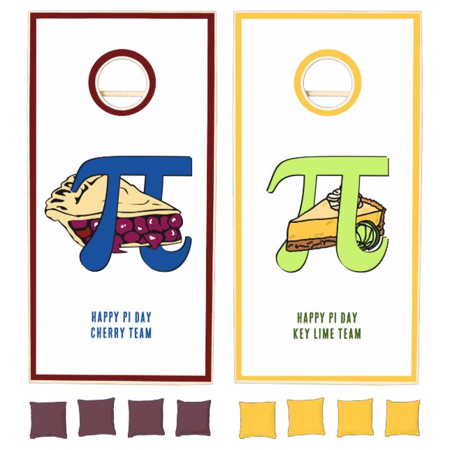 HAPPY PI DAY Cherry Key Lime Pie Cornhole Set (Set)