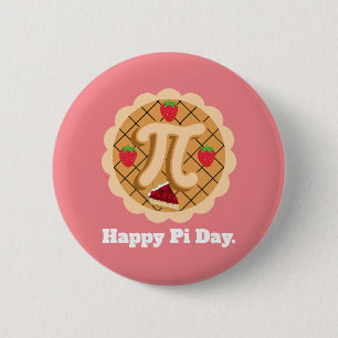 Happy Pi Day Cherry Pie Cute 3.14  Button