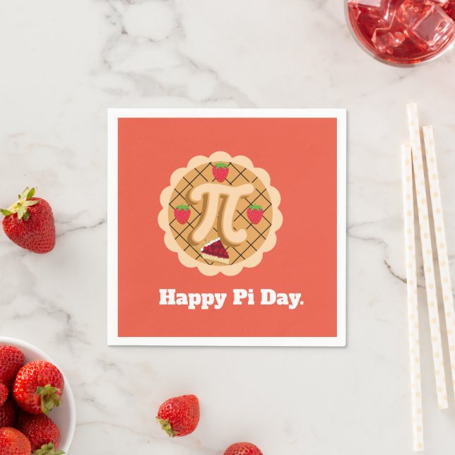 Happy Pi Day Cherry Pie Cute 3.14  Napkins (Insitu)