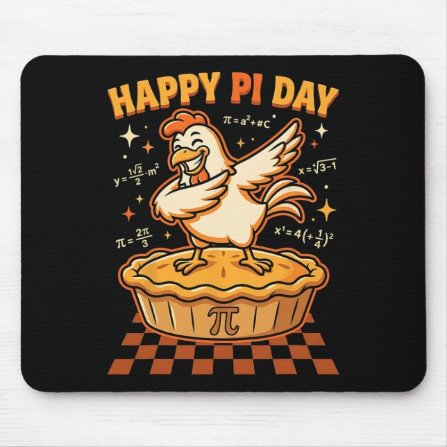 Happy Pi Day Chicken Pot Pi Day Pie Math Lover Gee Mouse Pad (Front)