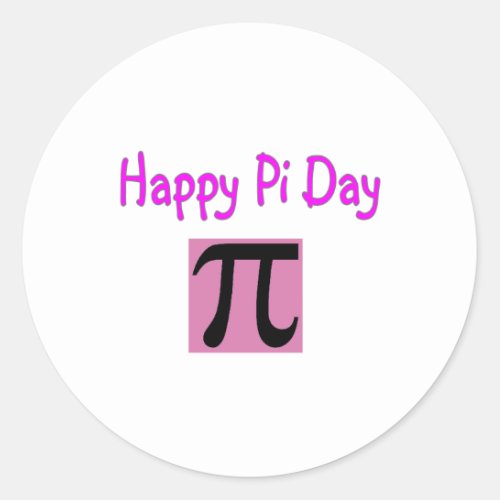 Happy Pi Day Classic Round Sticker