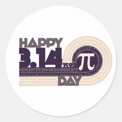 Happy pi Day Classic Round Sticker
