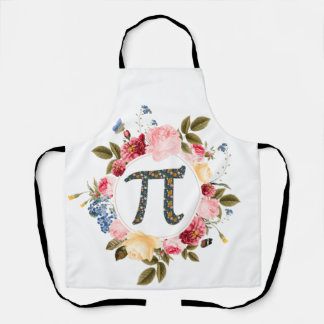 Happy Pi Day Funny Beautiful Flowers for women Apron