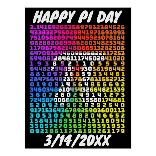 Happy Pi Day Funny School Math Letter Art Poster