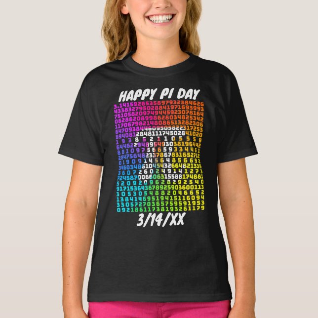 Happy Pi Day Funny School Math Number Art T-Shirt (Front)
