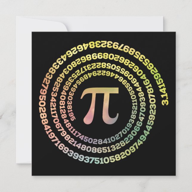 Happy Pi Day Funny School Math Spiral Text (Front)