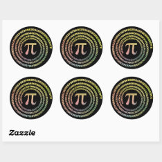 Happy Pi Day Funny School Math Spiral Text Classic Round Sticker at Zazzle