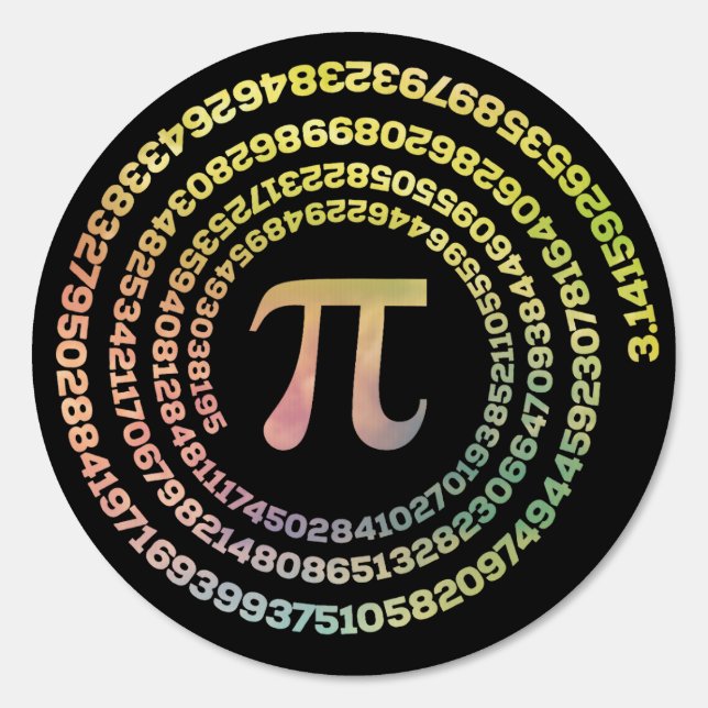 Happy Pi Day Funny School Math Spiral Text Sign (Back)
