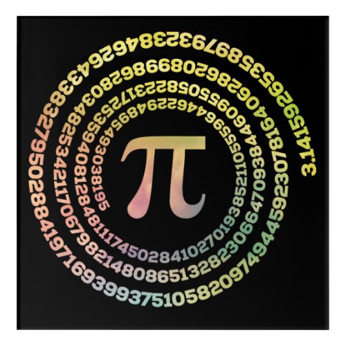 Happy Pi Day Funny School Math Spiral Text Sign Acrylic Print