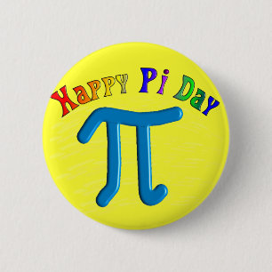 Happy Pi Day Gifts, Unique Embossed Design Button