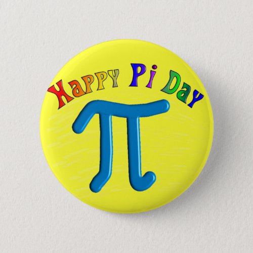 Happy Pi Day Gifts Unique Embossed Design Button