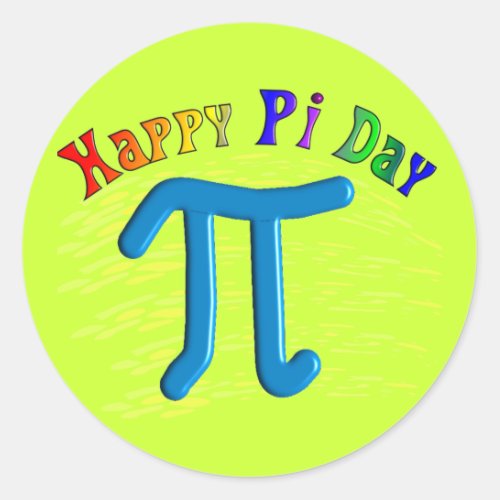Happy Pi Day Gifts Unique Embossed Design Classic Round Sticker